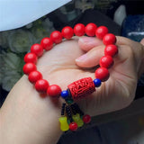 10mm Cinnabar Bead Bracelet for Women