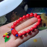 10mm Cinnabar Bead Bracelet for Women