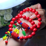 10mm Cinnabar Bead Bracelet for Women