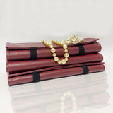Red PU Necklace Travel Roll Bag Jewelry Storage Bead Chain Organizer