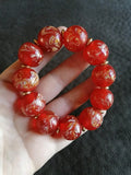 Red Phoenix Pattern Liuli Crystal Bracelet Healing Jewelry