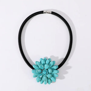 Red Pine Flower Ladies Collar Wedding Necklace Minimalist Style Floral Choker