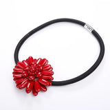 Red Pine Flower Ladies Collar Wedding Necklace Minimalist Style Floral Choker