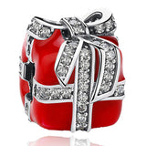 Red & Pink Enamel Sparkling Surprise Charm 925 Sterling Silver