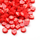 Red/Pink Rose Envelope Heart Clay Spacer Beads DIY Jewelry Making