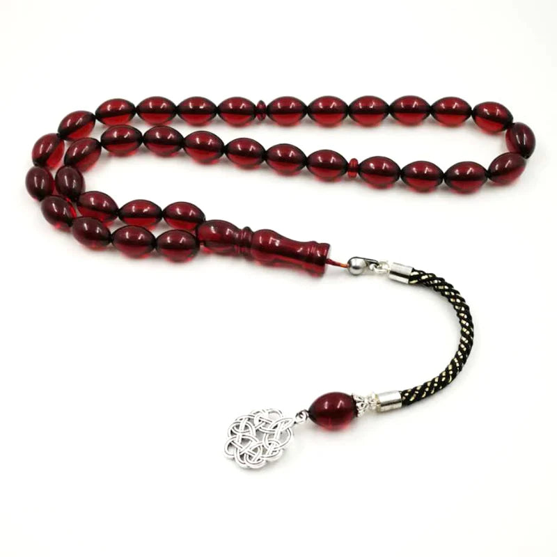 Red Resin Tasbih Muslim bracelet 33 bead rosary Red Bracelets Beads Tarbons