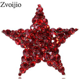 Red Rhinestone Star Brooches for Wedding Party