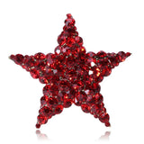 Red Rhinestone Star Brooches for Wedding Party