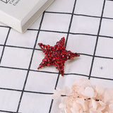 Red Rhinestone Star Brooches for Wedding Party