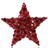 Red Rhinestone Star Brooches for Wedding Party