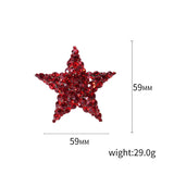 Red Rhinestone Star Brooches for Wedding Party