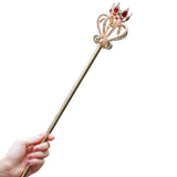 Red Rhinestone Wand King Queen Scepter Crystal Pageant Costume Props
