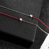 Red Rope Zircon Anklet for Women Stainless Steel Foot Chain Jewelry