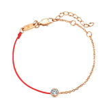 Red Rope Zircon Anklet for Women Stainless Steel Foot Chain Jewelry