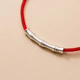 925 Silver Bamboo Bracelet for Women Adjustable Girls Minimalist