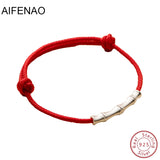925 Silver Bamboo Bracelet for Women Adjustable Girls Minimalist