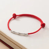 925 Silver Bamboo Bracelet for Women Adjustable Girls Minimalist
