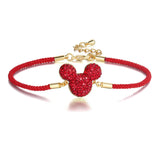 Lady Mouse Crystal Bear Anime Bracelets Charm Jewelry Gift