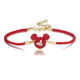 Lady Mouse Crystal Bear Anime Bracelets Charm Jewelry Gift