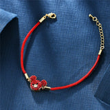 Lady Mouse Crystal Bear Anime Bracelets Charm Jewelry Gift