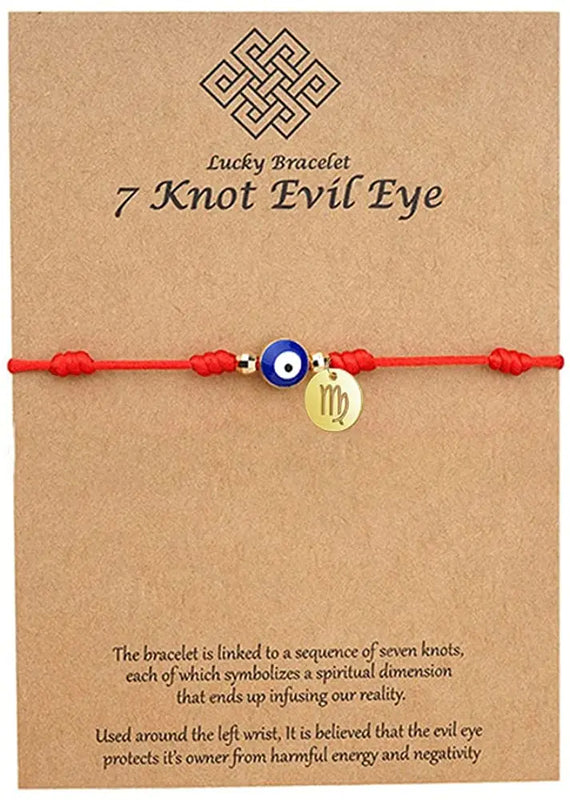 7 Knot Protection Zodiac Bracelet Evil Eye Good Luck String Charm