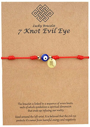 7 Knot Protection Zodiac Bracelet Evil Eye Good Luck String Charm