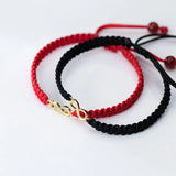 925 Silver Red Rope Infinity Bracelet Zircon Lucky Jewelry