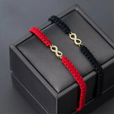925 Silver Red Rope Infinity Bracelet Zircon Lucky Jewelry
