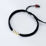 925 Silver Red Rope Infinity Bracelet Zircon Lucky Jewelry