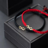 925 Silver Red Rope Infinity Bracelet Zircon Lucky Jewelry