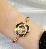 Rotatable Fire Wheel Geometric Circle Adjustable Bracelet