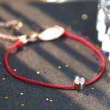 Red Zircon Bracelet for Women Girls Titanium Steel Classic Jewelry