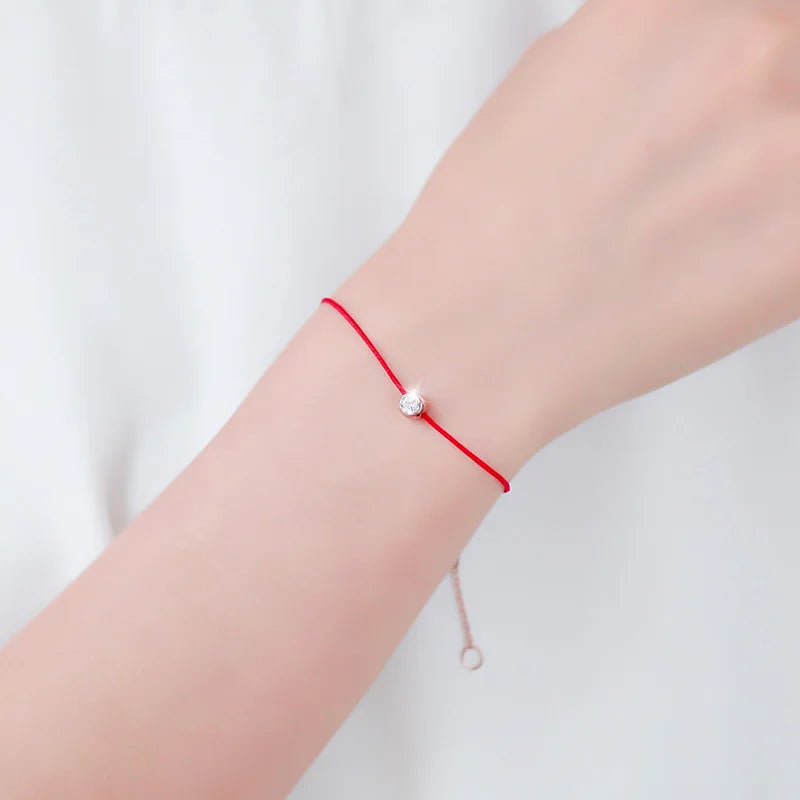 Red Zircon Bracelet for Women Girls Titanium Steel Classic Jewelry