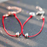 Red Zircon Bracelet for Women Girls Titanium Steel Classic Jewelry