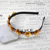 Red Rose Flower Bride Headbands Crystal Bee Baroque Crown Tiara Hair Ornaments