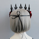 Red Rose Flower Hair Jewelry Crown Tiara for Women