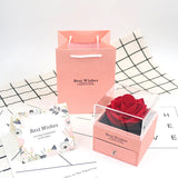 Red Rose Flower Jewelry Storage Box for Weddings
