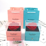 Red Rose Flower Jewelry Storage Box for Weddings