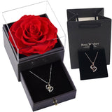 Red Rose Flower Jewelry Storage Box for Weddings