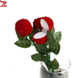 Red Rose Flower Ring Box Gift Creative Proposal Ring Box Jewelry Box Wedding