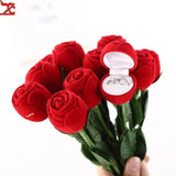 Red Rose Flower Ring Box Gift Creative Proposal Ring Box Jewelry Box Wedding