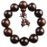 Red Rosewood Prayer Beads Bracelet Wooden Rosary Hand Jewelry