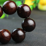Red Rosewood Prayer Beads Bracelet Wooden Rosary Hand Jewelry