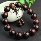 Red Rosewood Prayer Beads Bracelet Wooden Rosary Hand Jewelry