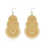 Red Round Bohemian Earrings for Women Statement Bridal Party Jewelry