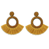 Red Round Bohemian Earrings for Women Statement Bridal Party Jewelry