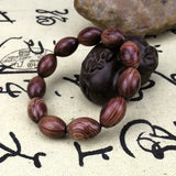 Red Sandalwood Willow Oval Bead Bracelet