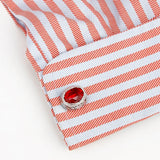 Red Semi-precious Stone Cufflinks Men's French Shirt Accessories