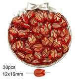 Red Series Carved Acrylic Beads for Jewelry Making