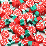 Red Polymer Clay Beads for Jewelry Making